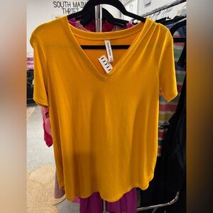 Zenana Outfitters Mustard V-Neck Tee